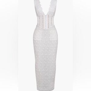 House of CB White Lace Maxi Dress
